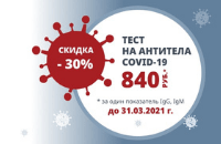 Акция «Тест на антитела к коронавирусу со скидкой 30%»